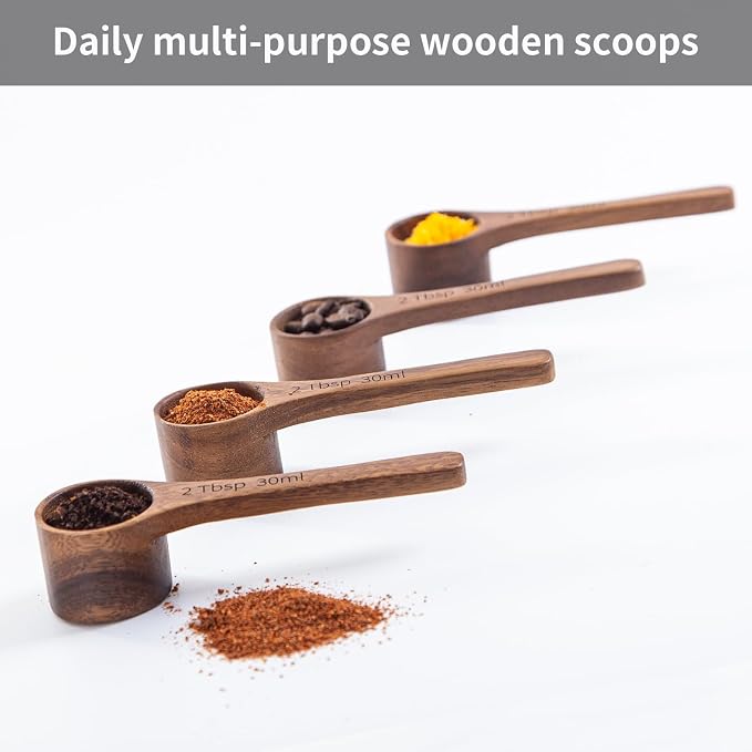 4PCS Wooden Scoops Acacia Wood Scoop - Image 4