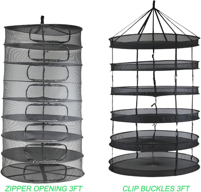 HORTIPOTS Herb Dry Rack Zipper Opening 3ft Adjustable Center Support Straps NO - Image 7