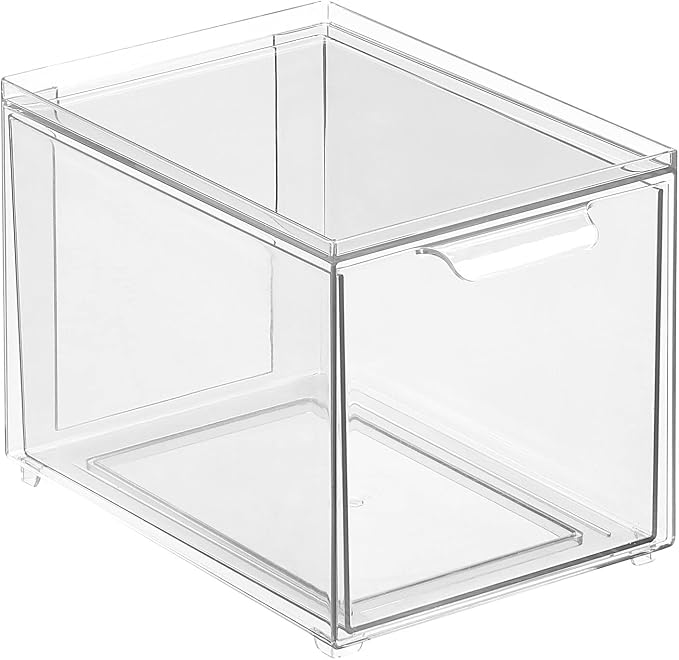 mDesign Plastic Closet Organizer Bin w/Pull Out Drawer - Image 6