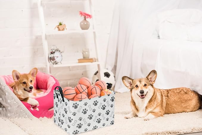 Rectangular Dog Basket, Dog Toy Bin, Dog Storage Basket Organizer.Waterproof PE - Image 3