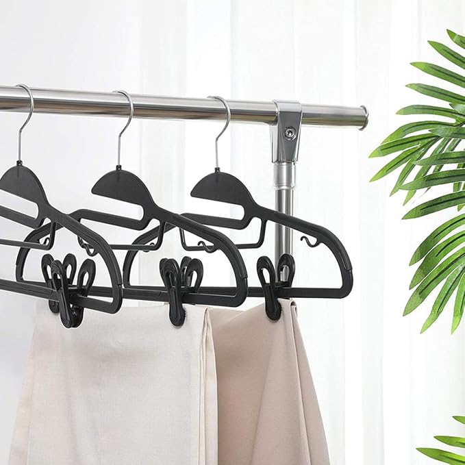 Toyvian 10pcs Black Plastic Hanger Clips Non-Slip Clothes Pegs Multi-Functional - Image 4