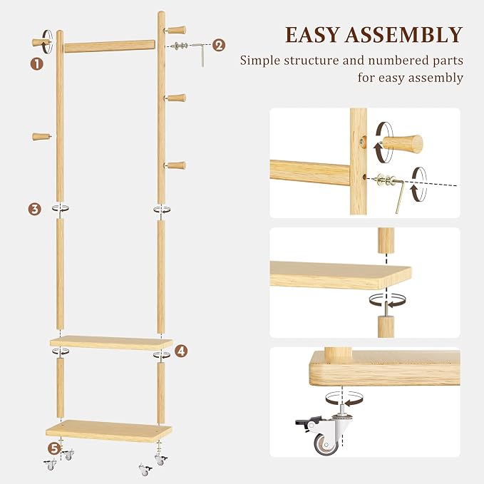 Coat Rack Freestanding Clothing Rack - Image 7