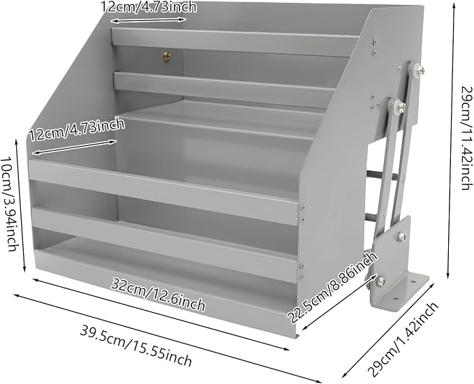 Pull Down Cabinet Organizer, 2 Tier 22.05lbs Heavy-Duty Stainless Steel - Image 2