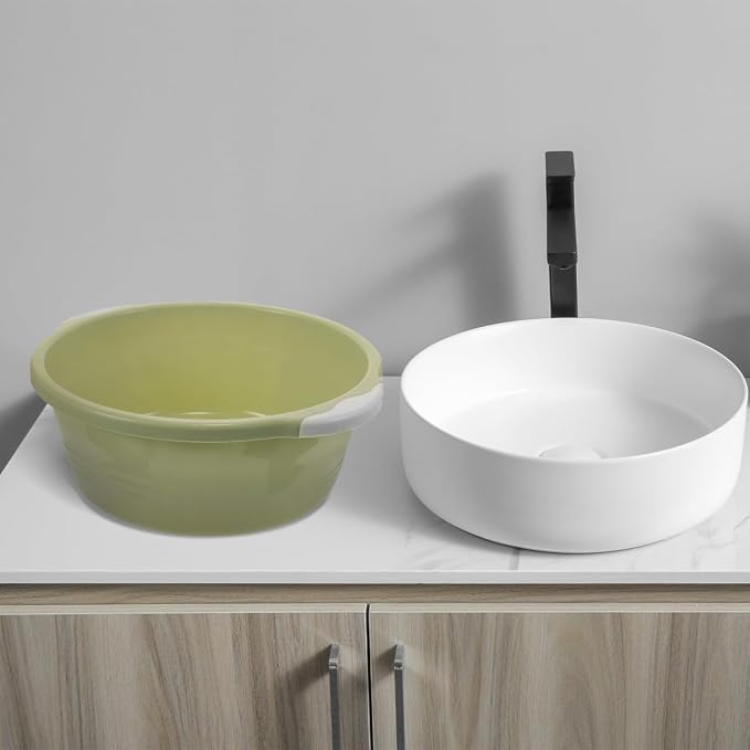 2 Pack Plastic Wash Basin for Foot & Face | Stackable Tub Bucket for Kitchen - Image 7
