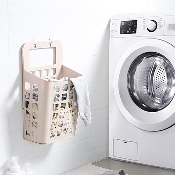 Hanging Handle Laundry Basket Wall Mount Clothes Hamper Laundry Organizer Cart - Image 3