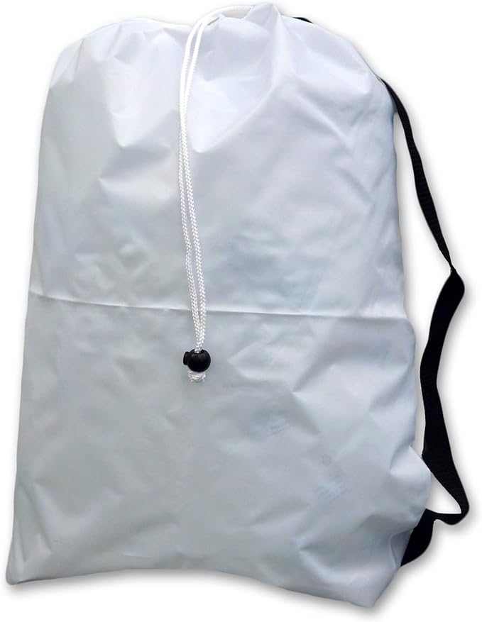 Strap Laundry Bag with Drawstring and Lockable Closure, Color: White, Size: by Laundry+Bag+Store+Online