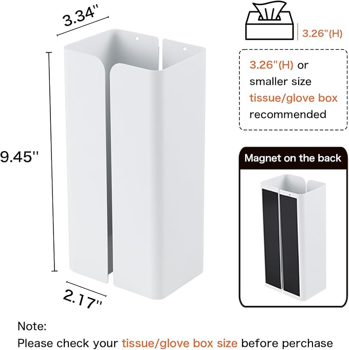 Modular Magnetic Glove Dispenser Tissue Box Holder - Image 7