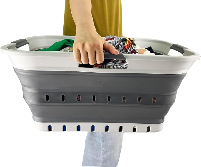 SAMMART 42L Set of 2 Collapsible Plastic Storage Basket - Image 7