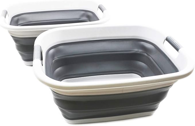 SAMMART Set of 2-31L Collapsible Plastic Laundry Basket-Pop Up Storage - Image 2