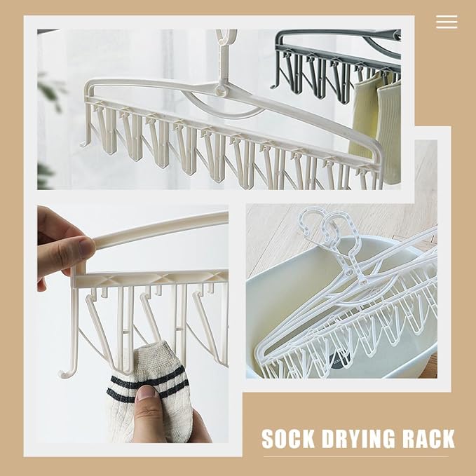 Windproof Laundry Rack with Clips - Image 9