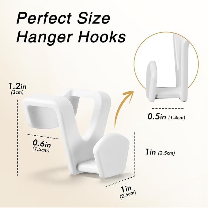 HOUSE DAY Space Saving Hanger Hooks 60 Pack, Heavy Duty Hangers Hook Space Saver - Image 7