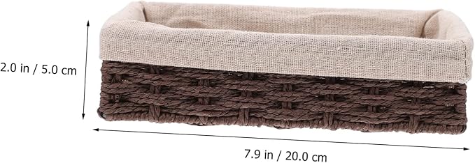 1pc Hand-woven Storage Boxes Desktop Glove Box Compartmentalized Organizer - Image 6
