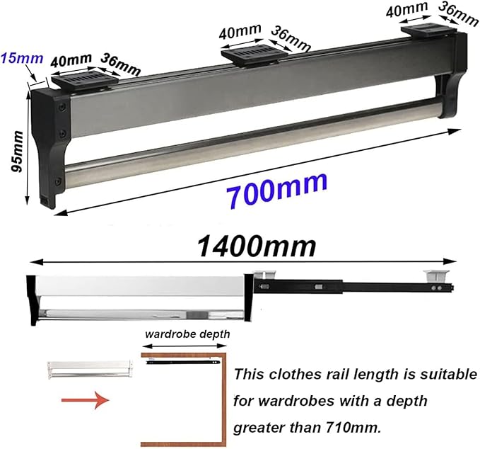 Extendable Closet Rod Clothes Drying Rack - Image 2