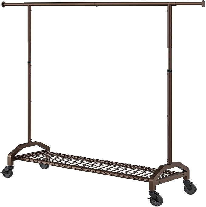 Heavy Duty Clothes Rack for Hanging Clothes Extendable Rolling Clothing Rack by Wiracks