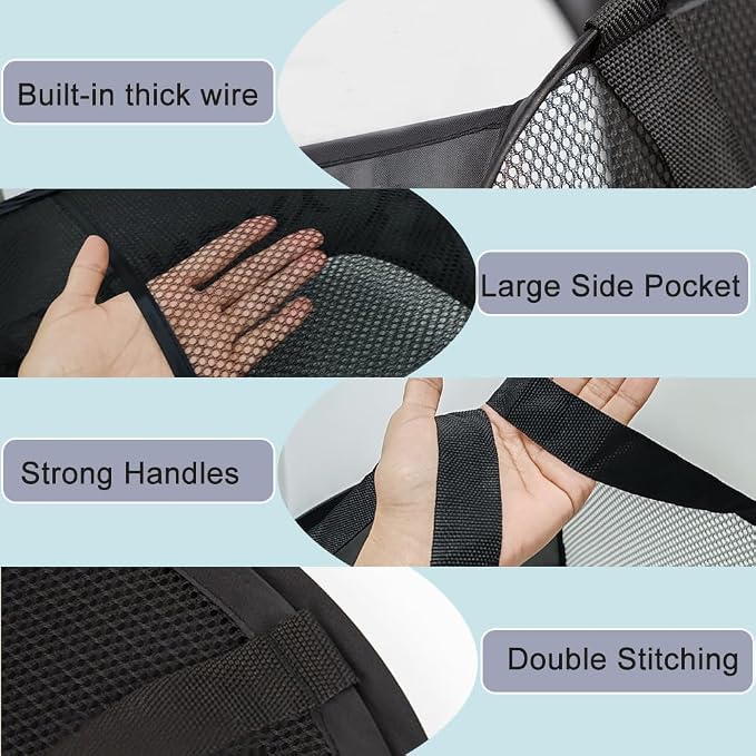 Larpur Pop Up Laundry Baskets, 2 Pack Mesh Laundry Hampers Collapsible Clothes - Image 9