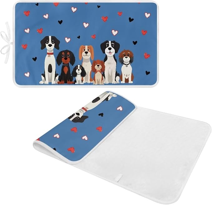 Ironing Mat Cute Dogs Print Foldable Ironing Pad Portable Board Iron Board - Image 7