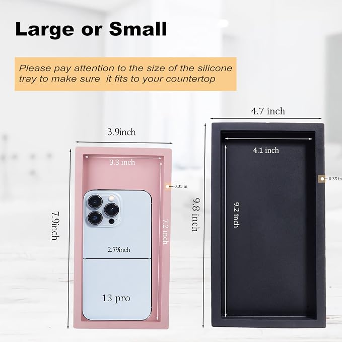 Small Silicone Bathroom Vanity Tray Rectangle Soap and Sponge Holder Kitchen - Image 6
