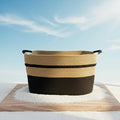 Extra large laundry basket woven from natural cotton rope by Unknown
