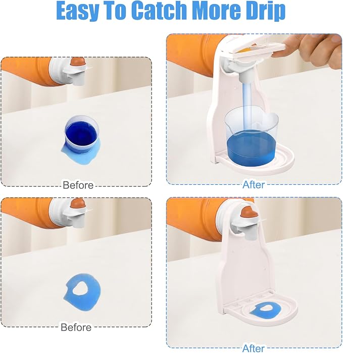 4 PCS Laundry Detergent Cup Holder & Nozzle Force-Saving Switch, Plastic Liquid - Image 3