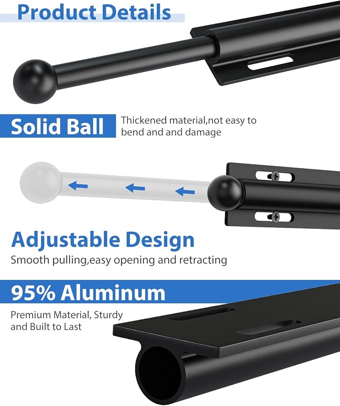 Valet Rod for Closet Pull Out, Adjustable Retractable Slide Out Valet Rod - Image 3
