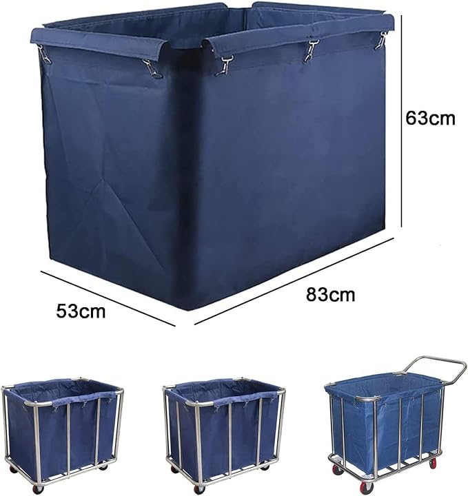 Removable Laundry Cart Replacement Bag, Waterproof Oxford Fabric Rectangular - Image 2