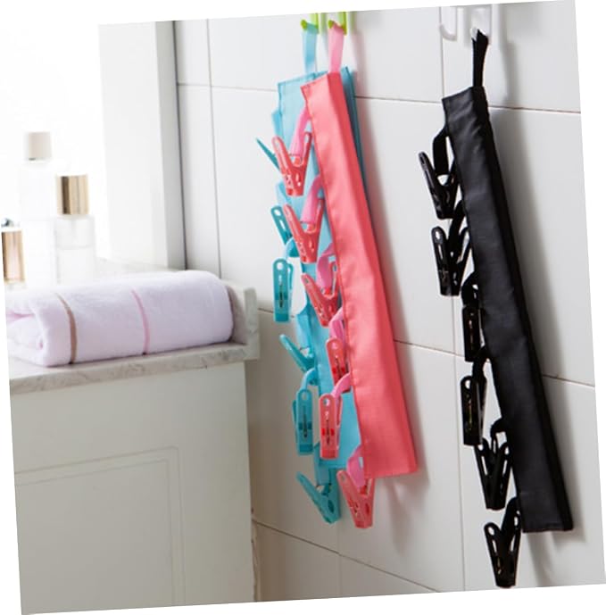 Amosfun 3pcs Portable Travel Clothesline Folding Laundry Hanger Rack Clips - Image 8