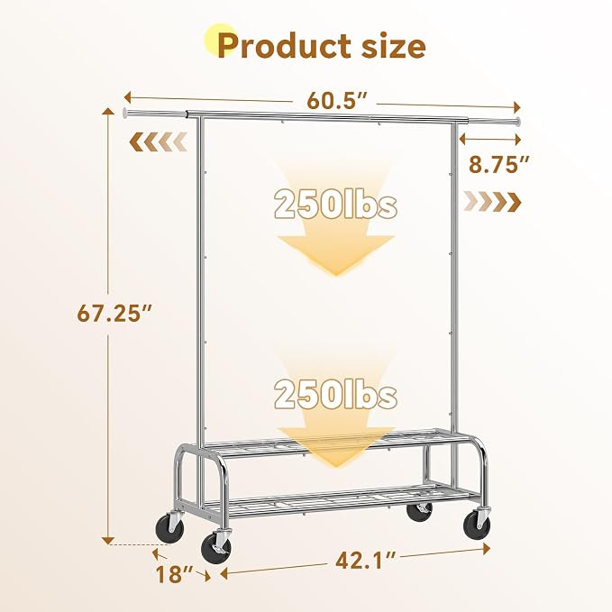 Simple Trending Heavy Duty Clothes Clothing Rack - Image 7