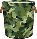 Green Camo Laundry Hamper Waterproof Collapsible Basket by Mozaigos