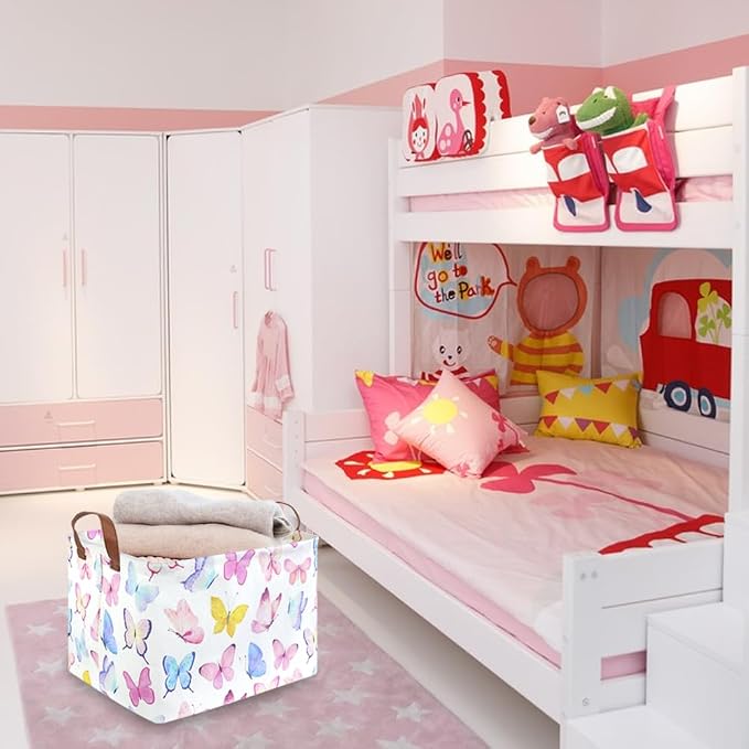 Rectangular Butterfly Basket, Girls Basket, Foldable waterproof cute storage - Image 5