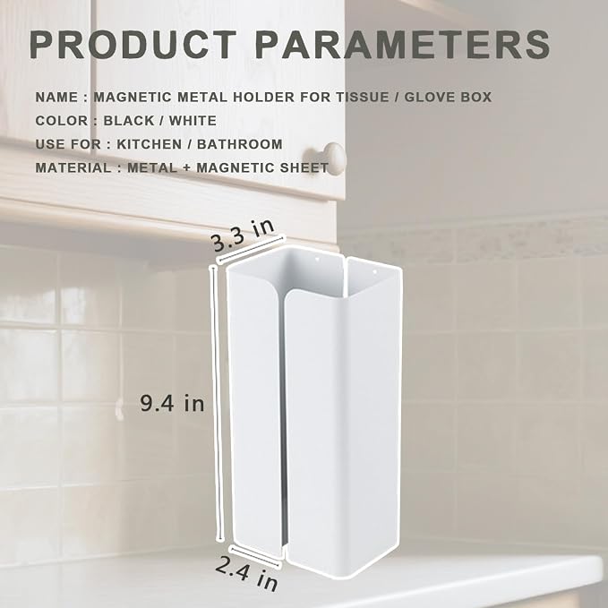 Magnetic Wall Mounted Tissue Box Holder and Glove Box Dispenser - Image 5