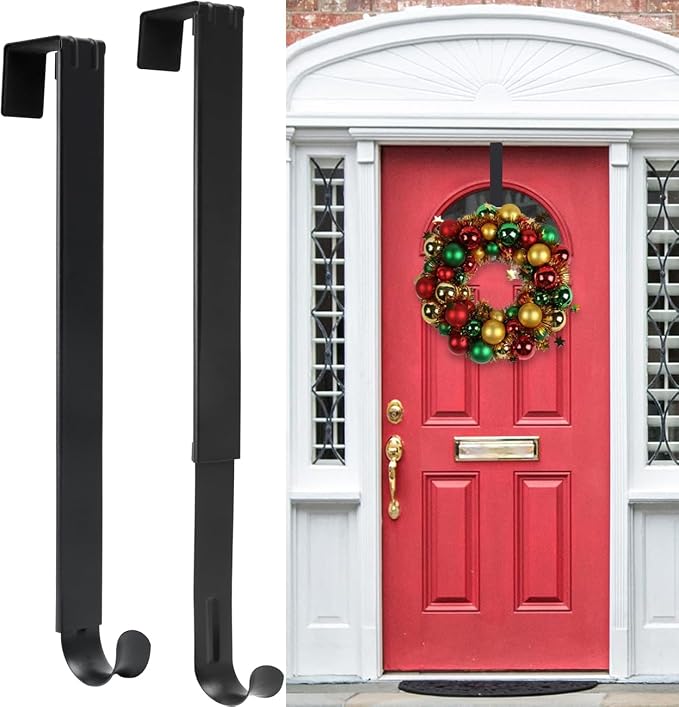 Wreath Door Hanger, 2 Pack Adjustable Wreath Hanger by HEYHOUSE