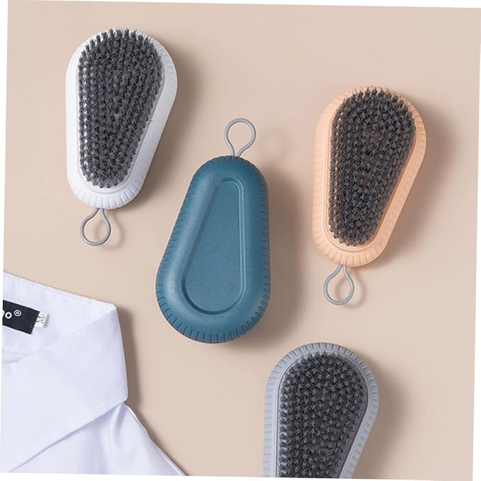 2 Pcs Plastic Laundry Brush Set Handle Random Color Ergonomic Design - Image 5
