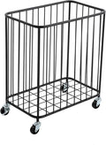 Slim Rolling Laundry Hamper, Metal Cloth Basket by Unknown