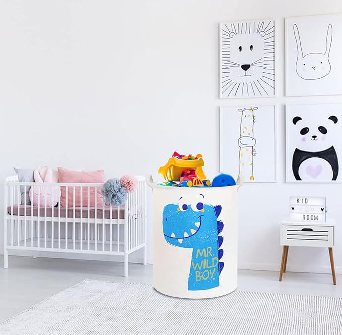 19.7" Dinosaur Laundry Basket, Kids Toys Storage Bin - Image 3