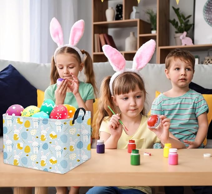 Rectangular Easter Basket Kids Storage Basket Gift Basket Baby Storage Basket - Image 4