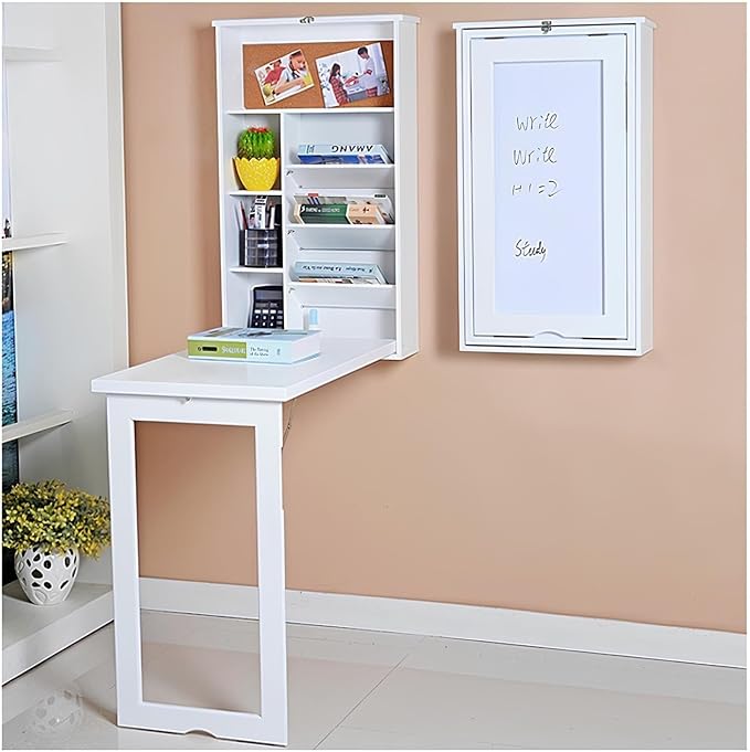 Space Saving Wall Mounted Folding Table, Wall Mounted Desk, Folding Wall Desk by PQPQLI