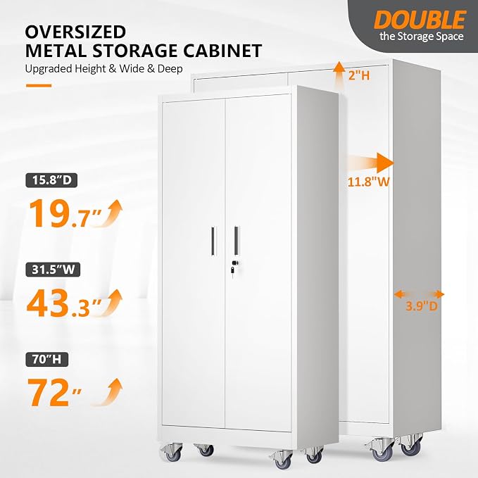 VINGLI Large Metal Storage Cabinet - Image 4