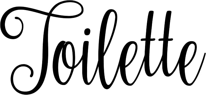 Toilette 7.5w x 3.5h Label | Home Organization Door | Die Cut Vinyl Decal | by MinglewoodTrading