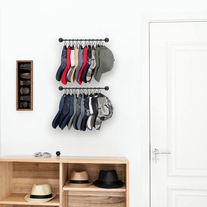 Mkono Hat Rack for Wall Baseball Cap Organizer Hanger - Image 2