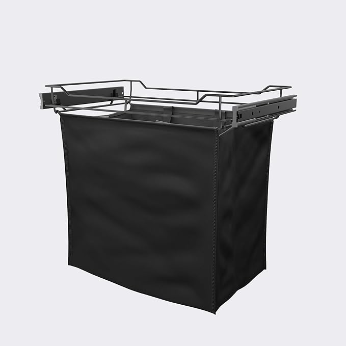 Classic 24" Full Extension Pullout Laundry Hamper in Matt Black by CustomClosets