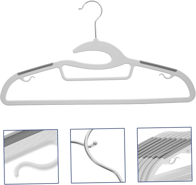 10pcs Non-Slip Extra Wide Plastic Clothes Hangers Heavy Duty Space Saving - Image 4