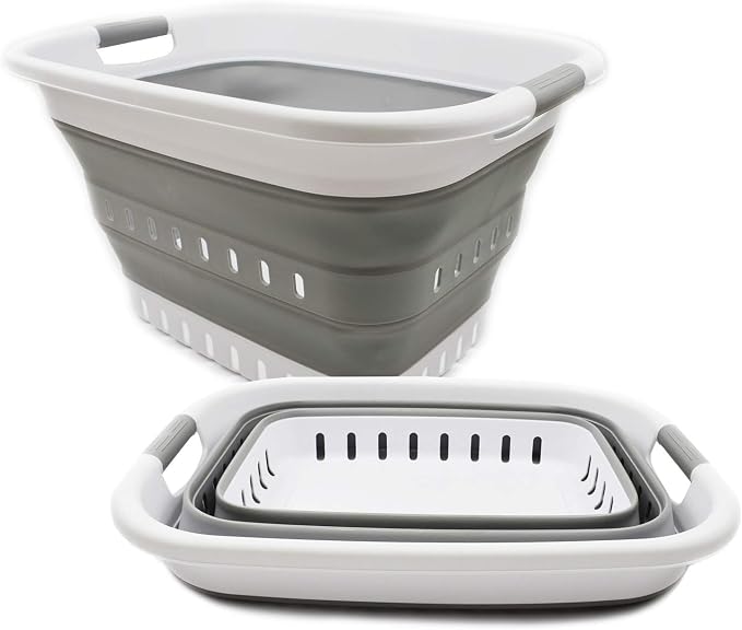 SAMMART 37L Collapsible Plastic Laundry Basket by SAMMART