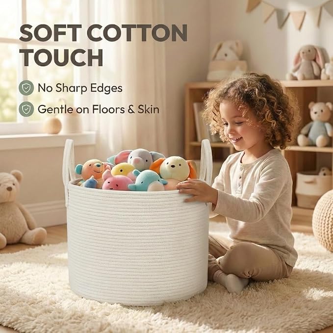 65L Extra Large Blanket Basket for Living Room - Image 4