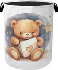 Cute Bear Good Night Foldable Canvas Laundry Basket by Gearsly