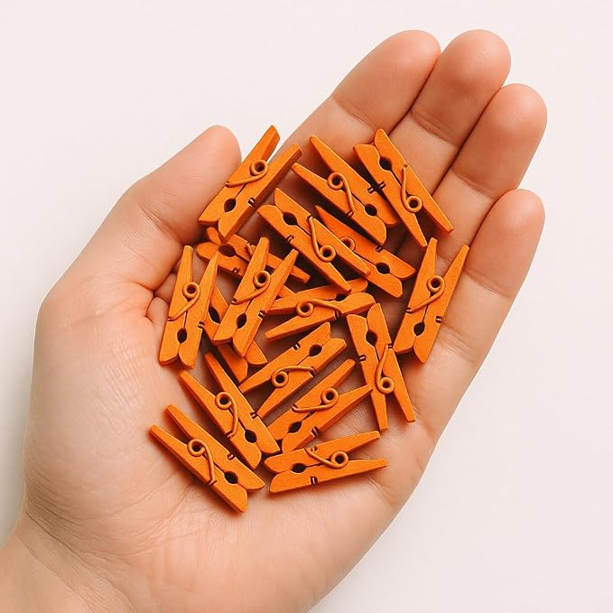 LWR CRAFTS Wooden Mini Clothespins 100 Per Pack 1" 2.5cm - Image 4