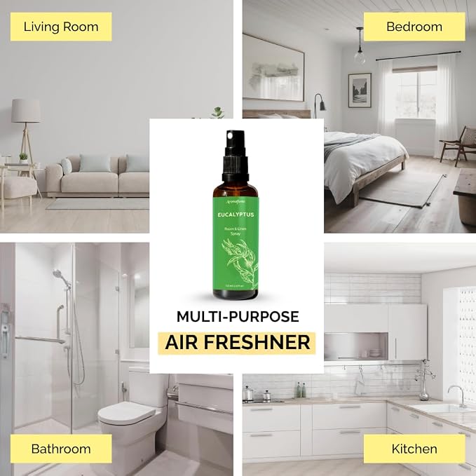 Eucalyptus & Mint Room, Linen & Pillow Spray by Aromafume | 100ml/3.38fl oz | - Image 3