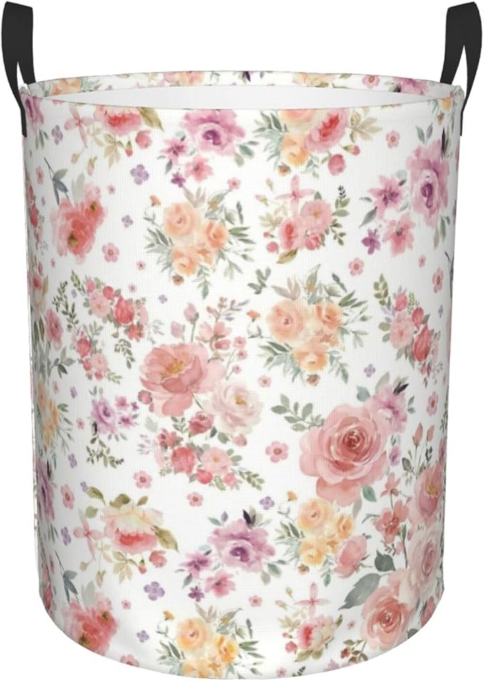 Pink Flowers Laundry Hamper Bag - Image 9
