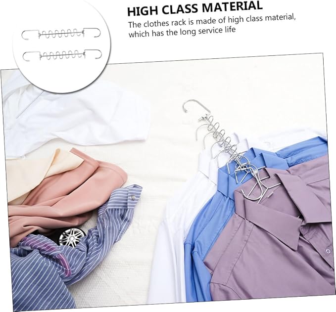 PRETYZOOM 2Pcs Multi Hole Clothes Hangers Convenient Clothing Drying Rack - Image 4