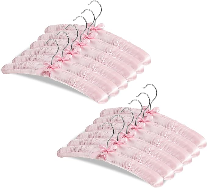 Jetec 12 Pieces Satin Padded Hangers by Jetec