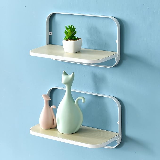WELLAND Arlington Floating Shelves Set of 2 | Folding Display Wall Shelves | by WELLAND